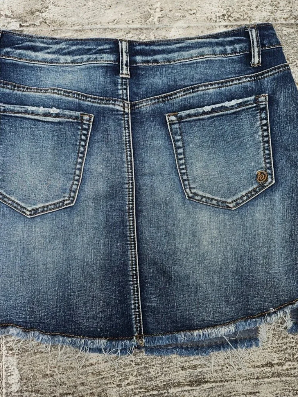 Indigo Rein Women Skirt Blue Denim Jeans Ripped Skirts Size 13 - Picture 3 of 10